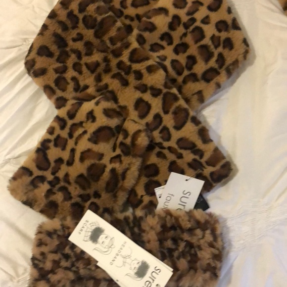 Surell faux fur scarf and headband set - Picture 1 of 4